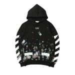 Толстовка Off-White Diag Galaxy Brushed Over, цвет Черный - фото