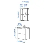 Комплект мебели для ванной комнаты, белый/антрацит, 64x43x65 см, смеситель SALJEN ENHET/TVÄLLEN IKEA - фото 3