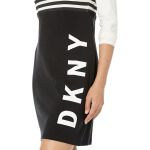 Платье DKNY Horizontal Stripe Tee Dress, черный - фото 2