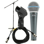 Микрофон Shure Beta 58A Handheld Microphone with Stand and Cable - фото