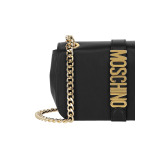 Кожаная сумка через плечо с логотипом Moschino, черный - фото 2