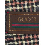 Gucci однобортный блейзер в клетку, синий - фото 2