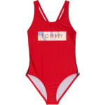 Купальник Tommy Hilfiger Kids Taping 85 One-Piece Swimsuit, цвет Chinese Red - фото