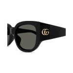 Солнцезащитные очки Gucci GG Corner, круглые, 52 мм, черный - фото 3