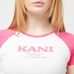 Крошечная футболка в стиле ретро Karl Kani, цвет white/pink - фото 3