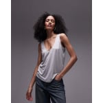 Topshop Premium Очень свободная серая майка без рукавов с V-образным вырезом - фото