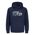 Мужская толстовка с длинными рукавами и вышивкой спереди Jack & Jones, темно-синий - фото 3