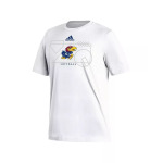 Мужская белая футболка Kansas Jayhawks Locker Lines Softball Fresh Adidas, белый - фото 3