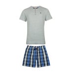 Пижама U.S. POLO ASSN. Short Pajamas, цвет Blue/mottled grey - фото