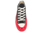 Низкие кеды Converse с красной подошвой Comme Des Garcons Play, черный - фото 4