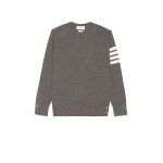 Свитер Thom Browne Sustainable Merino Classic Crew, цвет Medium Grey - фото