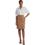 Юбка LAUREN Ralph Lauren Embroidered Suede Pencil Skirt, цвет Light Camel - фото 3