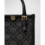 Сумка-тоут Mini T из ткани с монограммой Tory Burch, цвет Black - фото 4