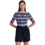 Футболка LAUREN Ralph Lauren Print Stretch Cotton Boatneck Tee, цвет Blue/Pink/Cream - фото 4