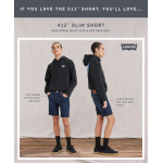 Мужские джинсовые шорты Flex 412 Slim Fit с 5 карманами и шириной 9 дюймов Levi's - фото 4