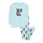 Детская хлопковая пижама из двух предметов Leveret Koala Blue, цвет Koala Blue - фото