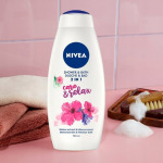 Жидкость для ванны и гель для душа 2в1 Care&Relax 750мл Nivea, Shower & Bath - фото 2