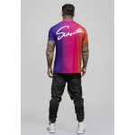 Футболка с принтом Script Fade SIKSILK, розово-фиолетовая - фото 4