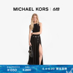 Платье Michael Kors с длинным разрезом и поясом, черный - фото