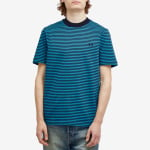 Футболка Fred Perry Fine Stripe Heavyweight T-Shirt, цвет Ocean & Navy - фото 2