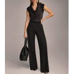 Donna Karan Широкие брюки с плоской передней частью, черный - фото 6