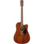 Акустическая гитара Fender CD-60SCE Solid Top Dreadnought Acoustic-Electric Guitar - All Mahogany w/ Hard Case - фото 2