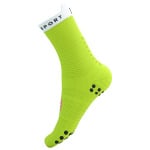 Носки для бега Compressport Pro Racing Socks V4.0 Run High, цвет Safe Yellow/White - фото