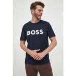 Хлопковая футболка BOSS Boss, темно-синий - фото 4