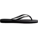 Сандалии Havaianas Slim Square Logo Metallic Flip-Flop, цвет Black/Silver - фото 3