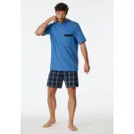 Schiesser Shorty "Comfort Nightwear" (2 шт.), с накладным нагрудным карманом и декоративными полосками, синий - фото 5