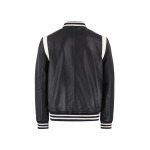 Кожаная куртка Bolongaro Trevor VARSITY BOMBER, цвет black/white - фото 2