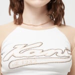 Лонгслив Varsity Crop Block Rib Longsleeve Karl Kani, цвет white/sand - фото 3