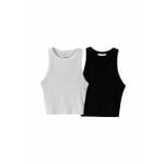 Топ 2-PACK SLEEVELESS Bershka, темно-серый - фото