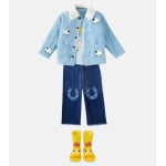 Пиджак из хлопкового бархата с принтом Stella Mccartney Kids, цвет azure-blue - фото 2