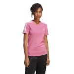 Футболка Adidas Sportswear LOUNGEWEAR Essentials Slim 3-Stripes, розовый - фото