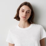 Футболка с круглым вырезом из 100% льна UNIQLO, синий - фото 4