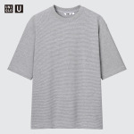 Футболка оверсайз Uniqlo AIRism с окантовкой, белый - фото 6