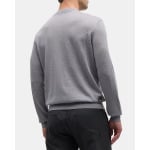 Мужской шерстяной свитер с зигзагообразной вышивкой Emporio Armani, цвет Grey - фото 2