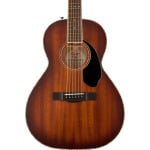 Акустическая гитара Fender PS-220E Parlor Acoustic Guitar. All Mahogany, Ovangkol Fingerboard, Aged Cognac Burst - фото