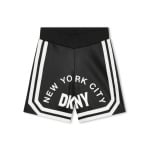 DKNY шорты-бермуды в полоску с логотипом, черный - фото