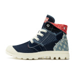 Pampa Canvas Shoes Unisex High-top Темно-синие/белые/красные Palladium - фото