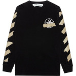 Футболка Off-White Tape Arrows Long Sleeve T-Shirt 'Black', черный - фото