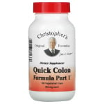 Christopher's Original Formulas Quick Colon средство для здоровья кишечника этап 1 485 мг, 100 вегетарианских капсул - фото