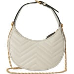 Сумка Gucci GG Marmont Half-Moon-Shaped Mini Bag Mystic White, белый - фото 2