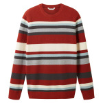 Свитер Tom Tailor 1038200 Striped Knit Crew Neck, красный - фото