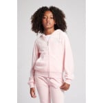 Толстовка с капюшоном из велюра с застежкой молнией и отделкой bsck Juicy Couture, розовый - фото