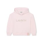 Lanvin Enfant худи с вышитым логотипом, розовый - фото