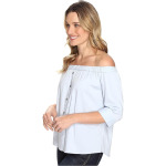 Блуза Vince Camuto 3/4 Sleeve Off Shoulder, цвет Dew Blue - фото 2