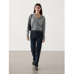 Кардиган Massimo Dutti 100% Wool Cropped Knit, серый - фото 6