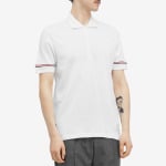 Поло Thom Browne Lightweight Textured Cotton Polo, белый - фото 2